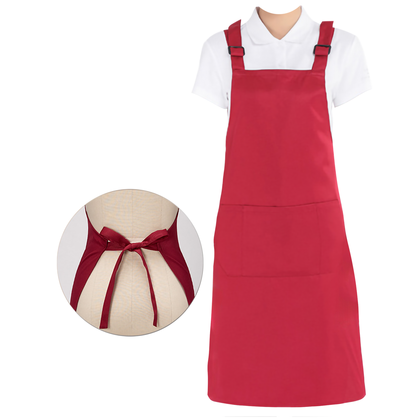 Adjustable_double_strap-waterproof_apron-nylon-red