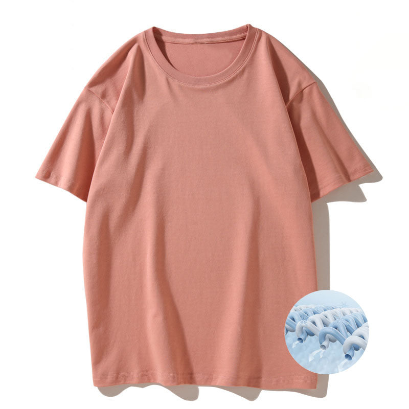 Cooling Interwoven Cotton Round Neck T-shirt