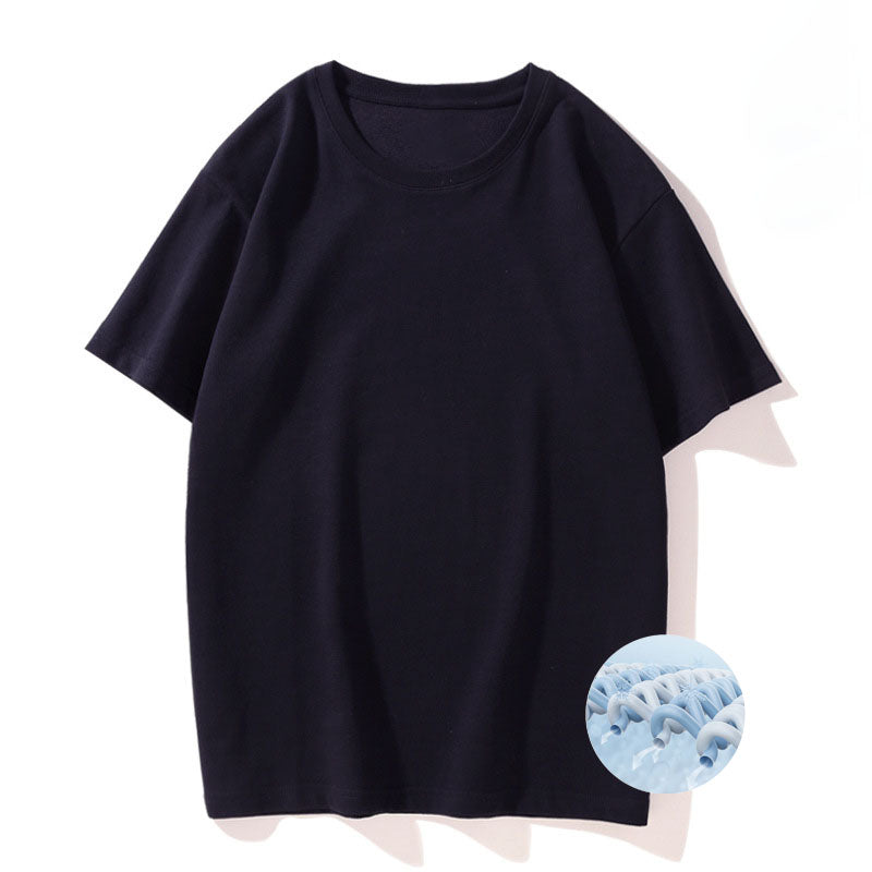 Cooling Interwoven Cotton Round Neck T-shirt