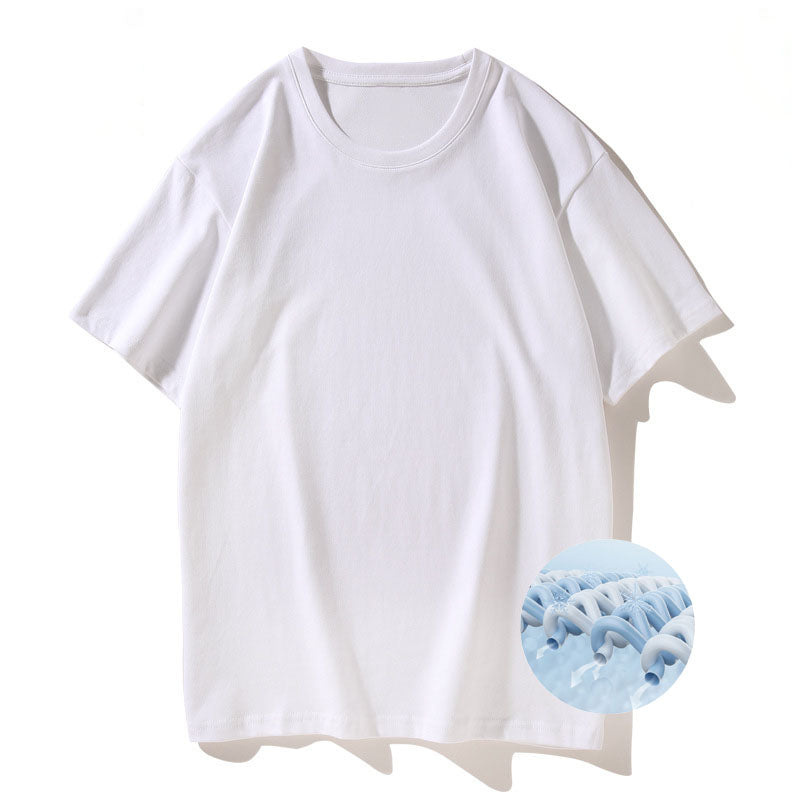 Cooling Interwoven Cotton Round Neck T-shirt