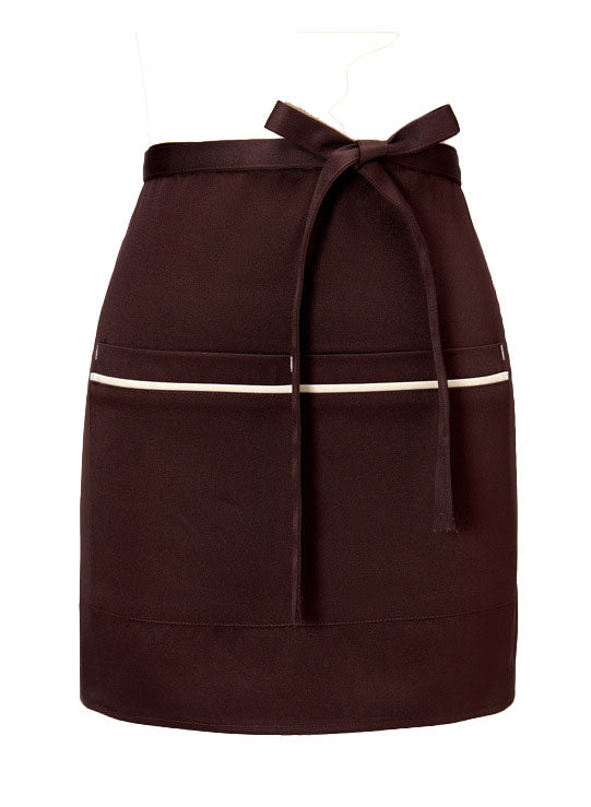 Waterproof-nylon-halfapron-frontpocket-brown