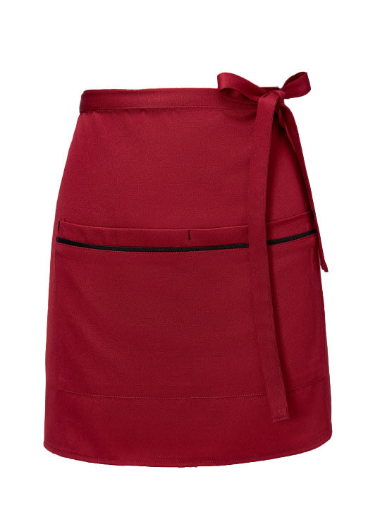 Waterproof-nylon-halfapron-frontpocket-red