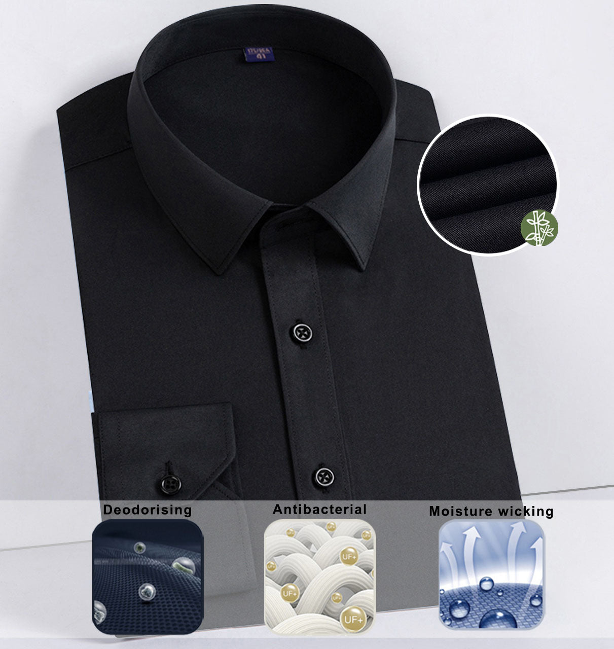 Non-iron Long Sleeved Bamboo Fiber Men's Shirt