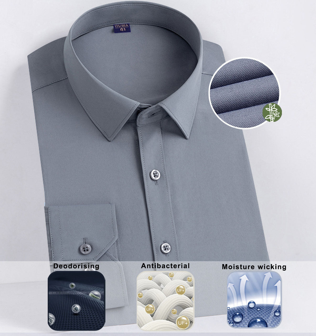 Non-iron Long Sleeved Bamboo Fiber Men's Shirt