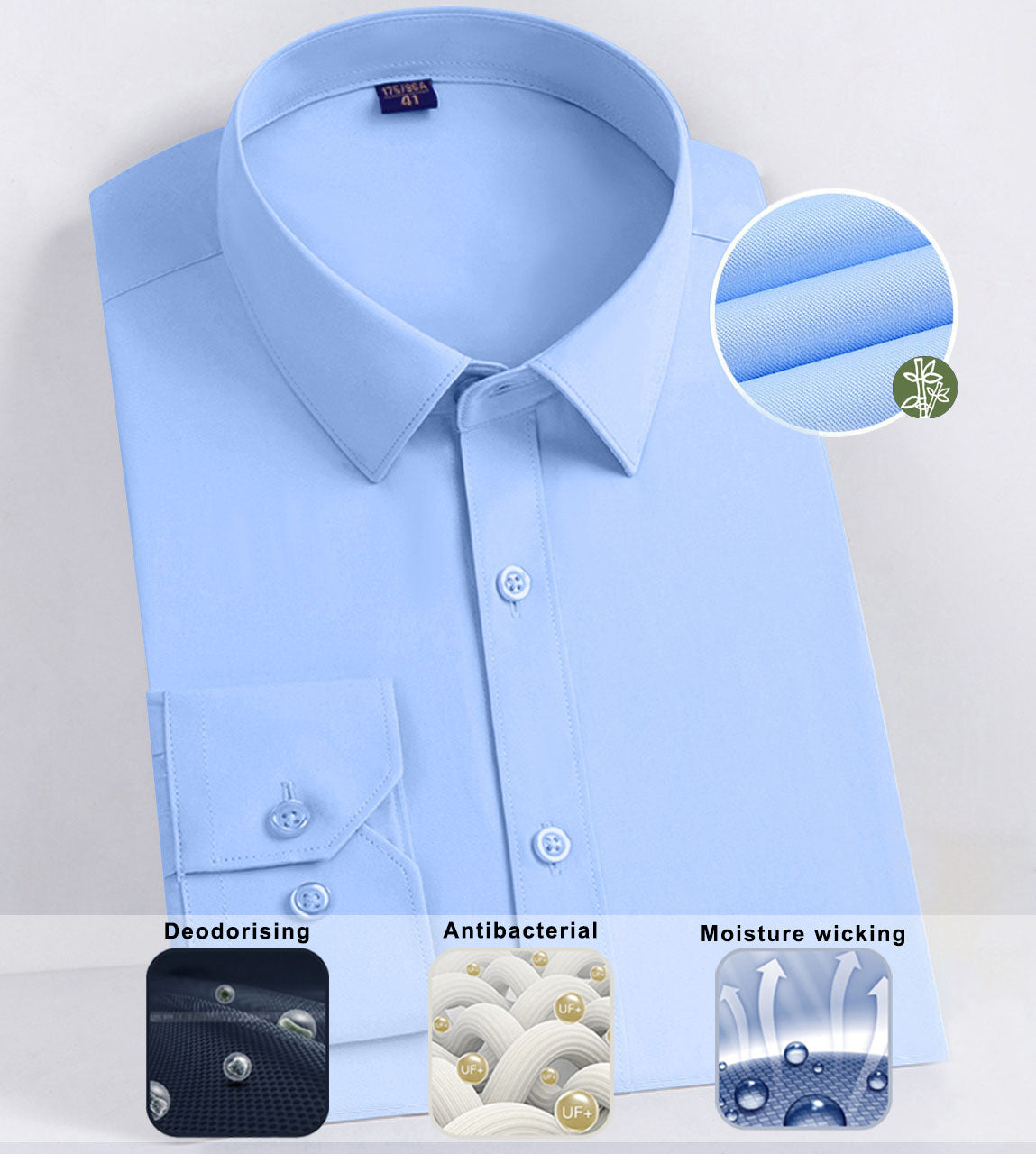 Non-iron Long Sleeved Bamboo Fiber Men's Shirt
