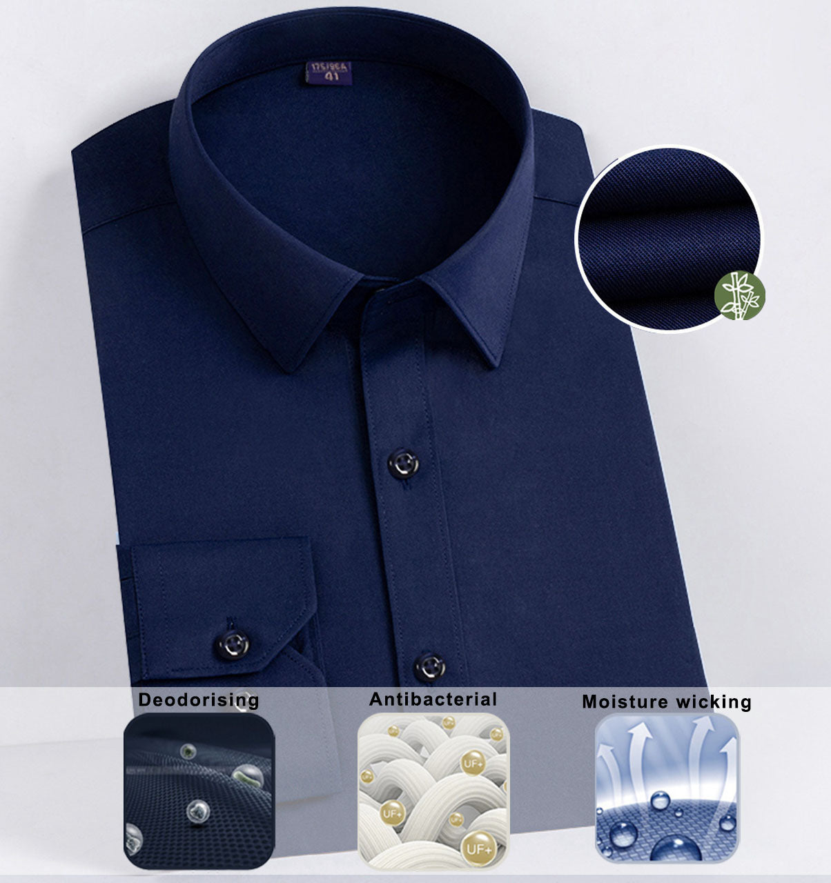 Non-iron Long Sleeved Bamboo Fiber Men's Shirt