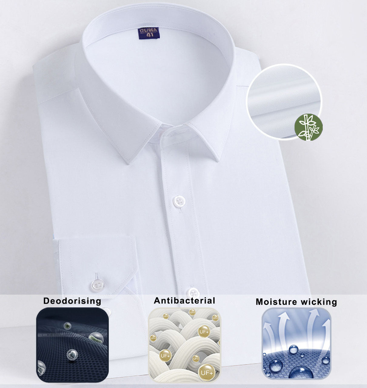 Non-iron Long Sleeved Bamboo Fiber Men's Shirt
