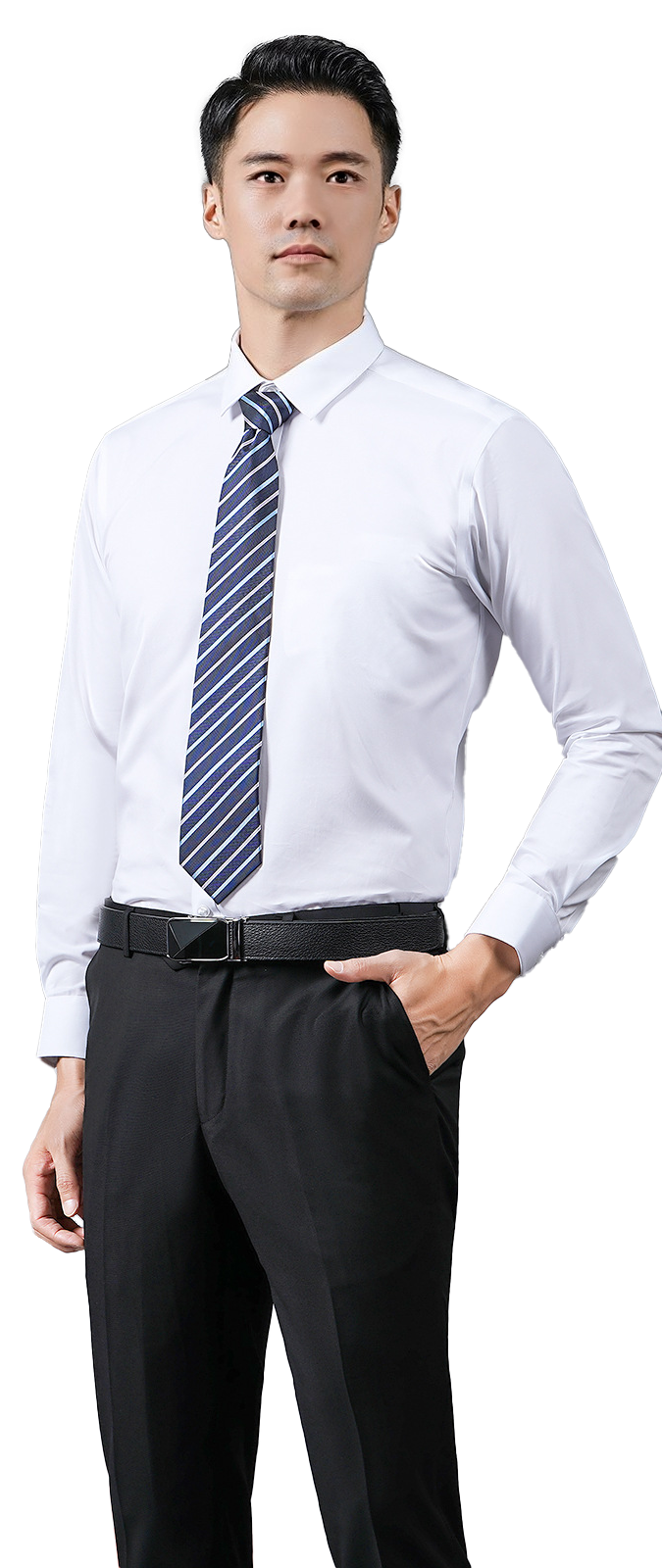 Non-iron Long Sleeved Bamboo Fiber Men's Shirt