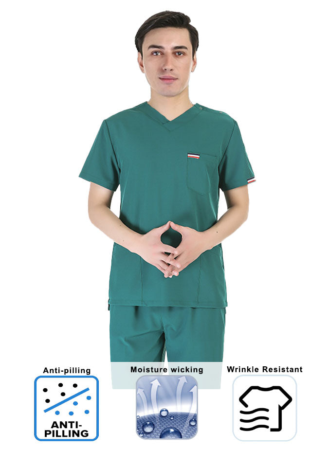 Stretchable Men's Medical Scrub Top