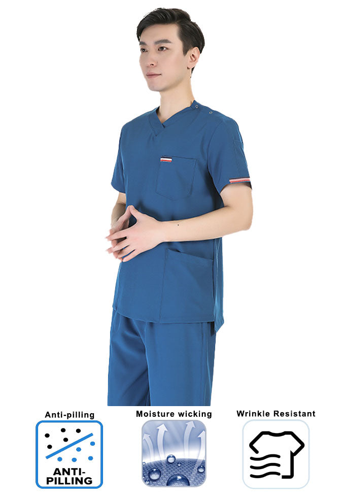 Stretchable Men's Medical Scrub Top