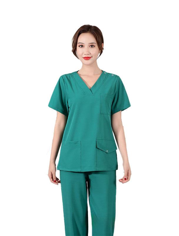 Plain Stretchable Men's Medical Scrub Top