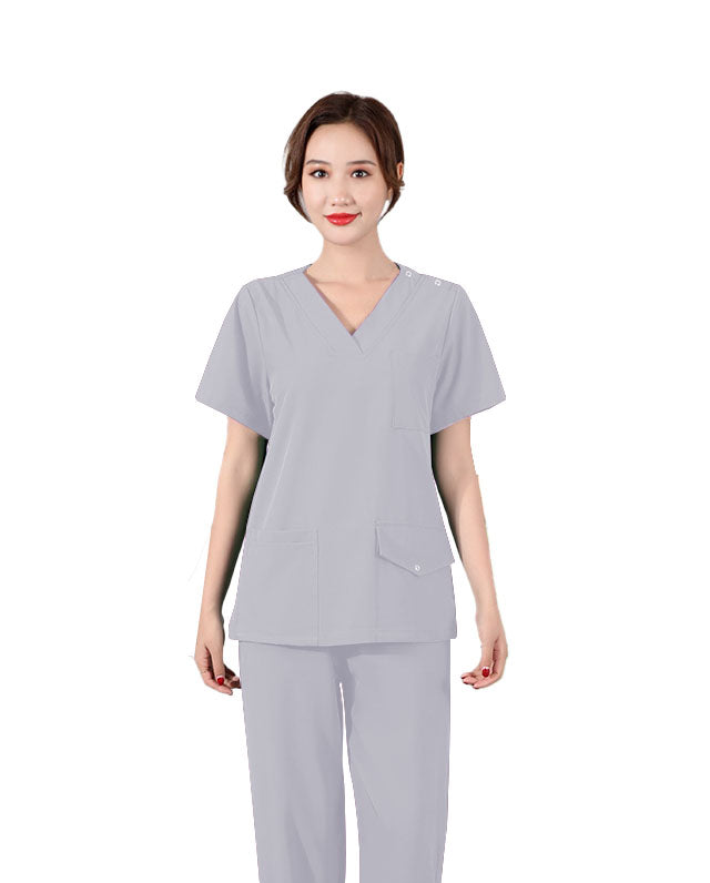 Plain Stretchable Men's Medical Scrub Top