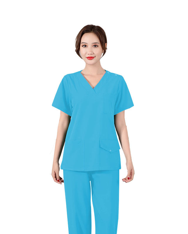Plain Stretchable Men's Medical Scrub Top