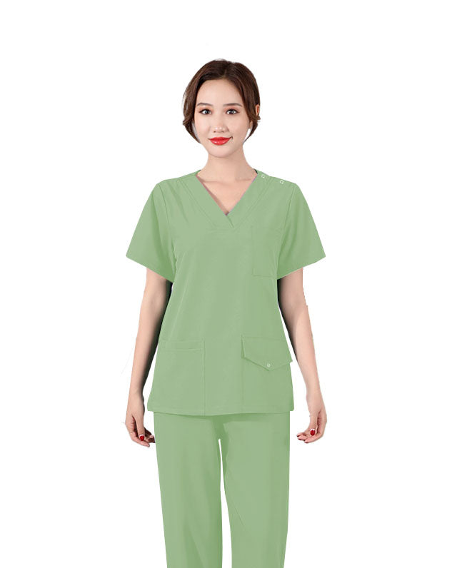 Plain Stretchable Men's Medical Scrub Top