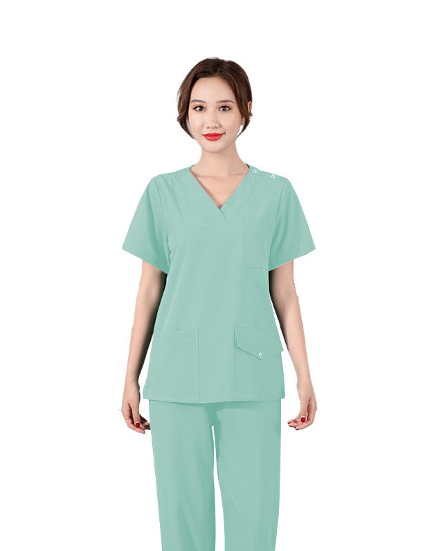 Plain Stretchable Men's Medical Scrub Top