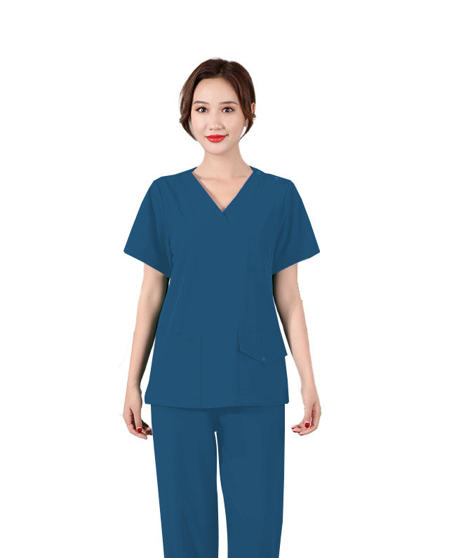 Plain Stretchable Men's Medical Scrub Top