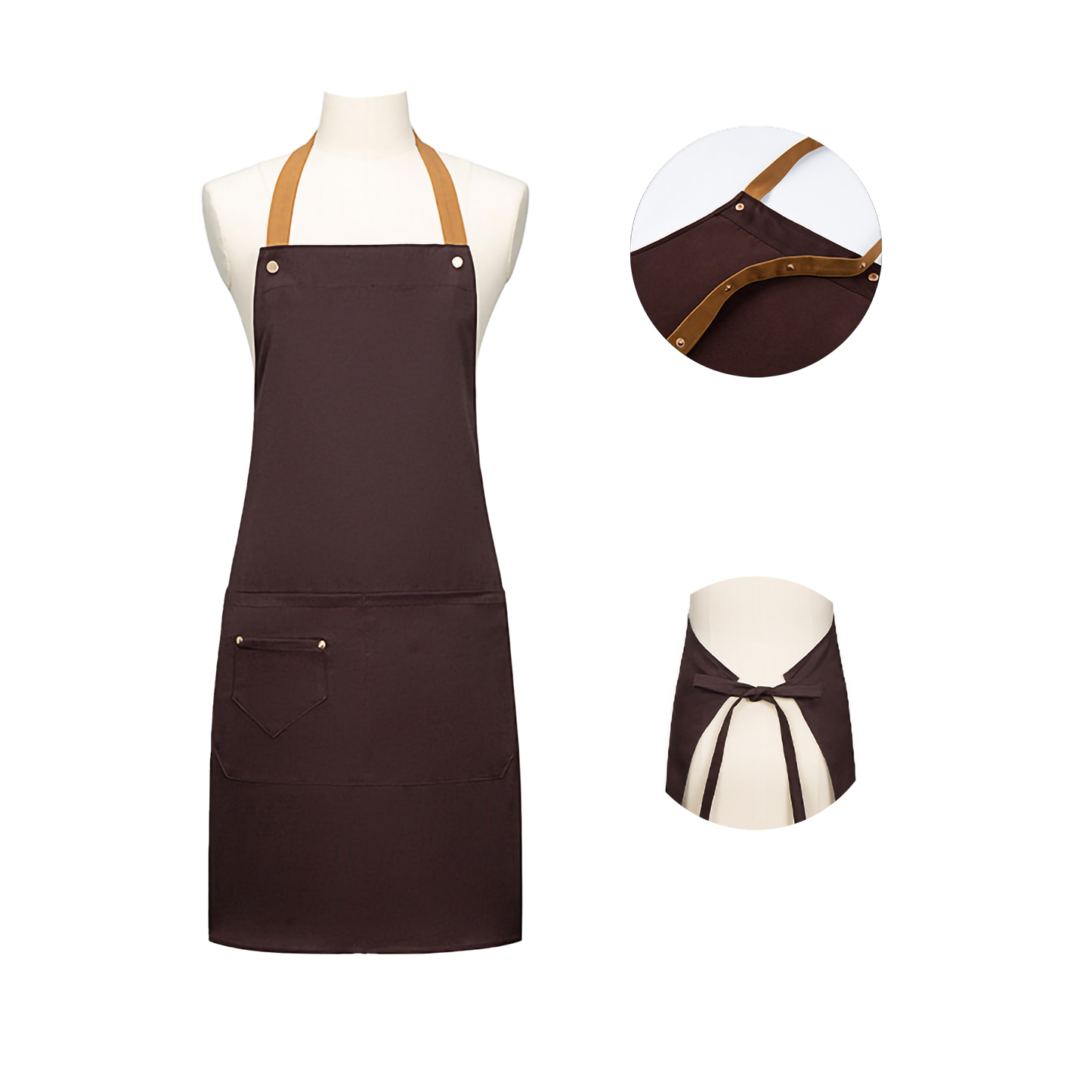 Dual_Colour_Adjustable_Over_the_Neck_Apron-Nylon-Dark_Brown