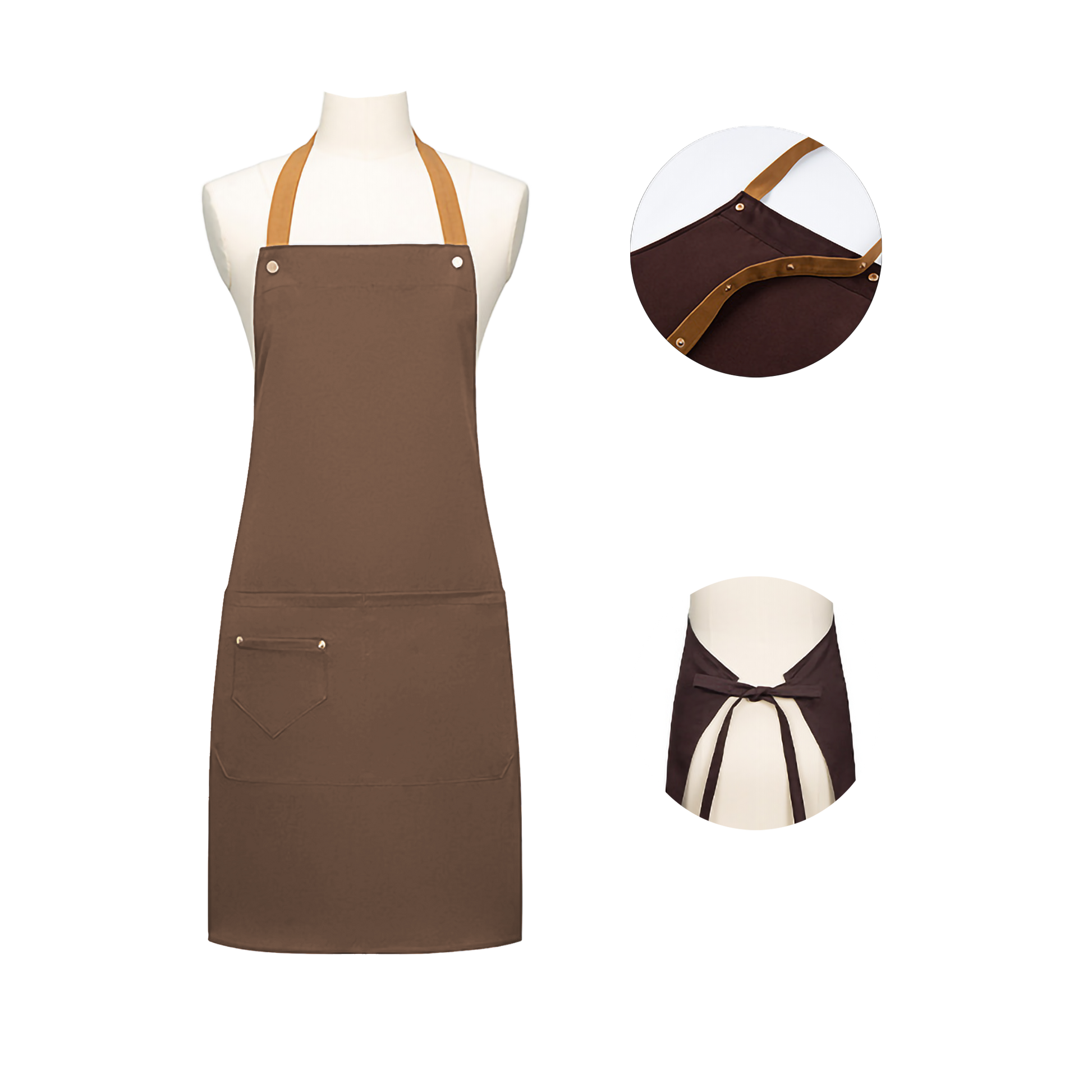 Dual_Colour_Adjustable_Over_the_Neck_Apron-Nylon-Light_Brown