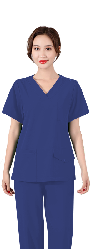 Plain Stretchable Ladies Medical Scrub Top Xinteck Impex